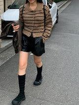 Clang wool striped cardigan