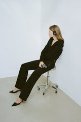 EARTHYUSE TWO-WAY TRACK PANTS - BLACK