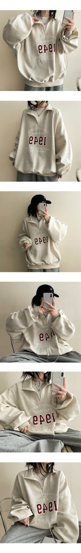 Onring Boxy Half Zip-Up sweatshirt