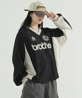 Sporty V-neck Windbreak Pullover
