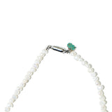 パールバタフライグリーンストーンネックレス/[NIROSERENDIPITY] PEARL n BUTTERFLY n GREENSTONE NECKLACE