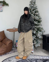 レパーウォッシュドバルーンカーゴパンツ