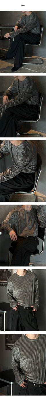 [UNISEX] Velvet stripe long sleeves (3color)