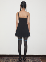 rirri SS 100%コットン ジャカードキャミソールドレス  Black (Excluding Blue Sash)