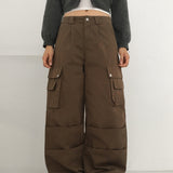Zon pintuck wide cargo cotton pants