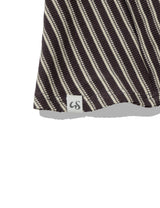 STRIPE SHIRRING FLARE TOP(CHARCOAL)