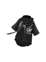 RELABEL (Dreamy Starlight) デタッチャブルフード デニムプリント クルーネックTシャツ