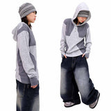 Colorblock Waffle Button Warmer Hoodie