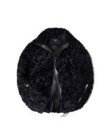 FAUX FUR MULTI ZIPPER BLACK JACKET