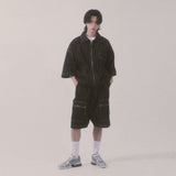ストライプデニムショートパンツ_ブルー
