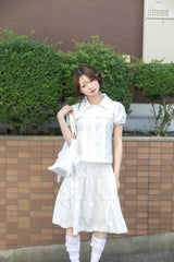 ロゼットポケットスカート(white)