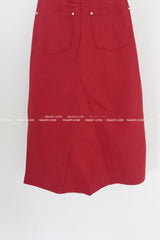 4 color cotton maxi long skirt