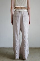 Linen rayon jacquard pants, Grey