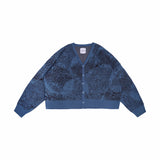 HIERARCHY STUDIOS Unsolved - Blue Fingerprint Oversized Knit Cardigan