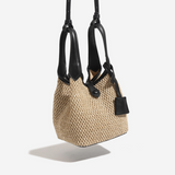 Mini rattan basket shoulder crossbody bag