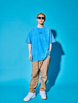 Sakura Animals Azure Denim Washed T-Shirt (Piggy)