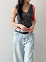 Ruffle V-Neck Sleeveless Top