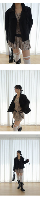 LEOPARD FRILL MINI DRESS