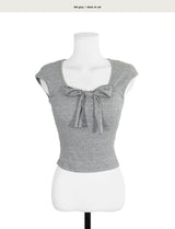 [♡MADE♡] blit ribbon top + cotton if frill sk set