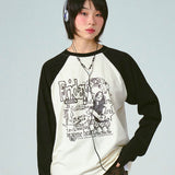 [UNISEX] フライデービンテージラグラン長袖Tシャツ