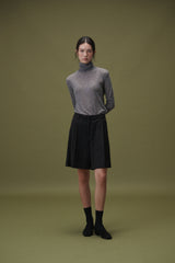 Boy wool half pants (Black)