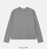 No.1420 stripe cutting crop T (4color)