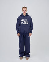 UNDERLINE LOGO HOODIE - NAVY