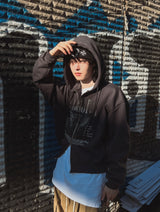 Winnie crop two way hoodie zip-up