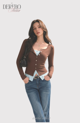 Mint Brown Layered T-shirt