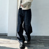 Pocket Embroidery Geometric Seam Wide Pants