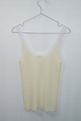 レース ディープVニット (Ivory)