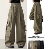 Send-banding two-pocket cargo wide pants