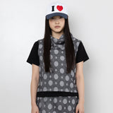 Poket Layered Sleeveless - Dot White
