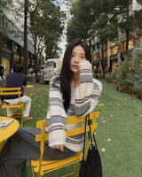 Hanin ストライプウールニットウェア