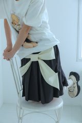 big ribbon skirt(grey×white)