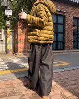 ベンズヘリンボーンカーブドバルーンデニムパンツ