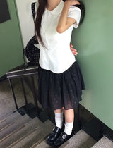 イション パフ スリム カラー シャツ ブラウス