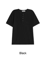 ローデンスリムリブヘンリーネック半袖Tシャツ