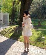 Loose fit V-neck knitwear(2color)