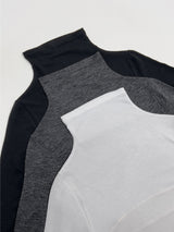 ハーフムーンリブハーフポーラハイネックTシャツ