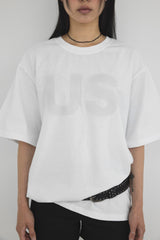 " US " オーバーサイズTシャツ ( ホワイト ) UNISEX