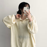 Nifty Bookle Oversized Fit Punching Collar Knitwear