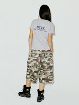 NYX フラッグアップリケTシャツ グレー