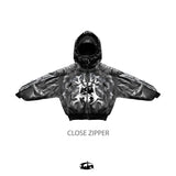 "BBY TECHBOI" 2 レイヤーレザーシェルフーデッドジャケット