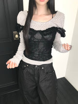 alyssa レースフリルトップ(3 color)