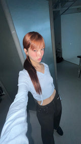 BLACK STRIPE WASHING DENIM PANTS