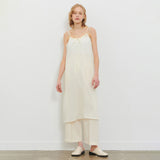 STRAP SLEEVELESS LAYERED BUSTIER ONE PIECE CREAM