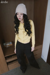 Daily wide shirring slacks