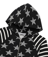 W RAGLAN STAR ZIP UP HOODIE BLACK(CV2FFFM482A)
