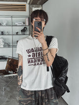 セグプリントクロップ半袖Tシャツ